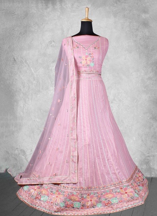 Pink Embroidered Lehenga Choli