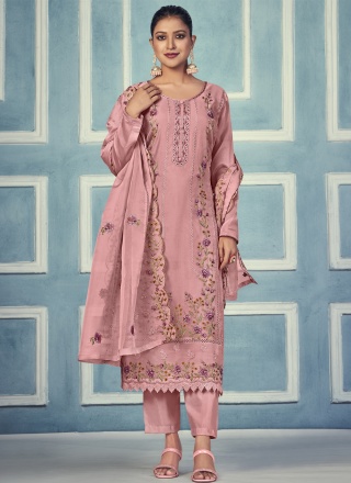 Pink Embroidered Trendy Salwar Kameez