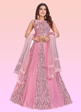 Pink Imported Engagement Readymade Lehenga Choli