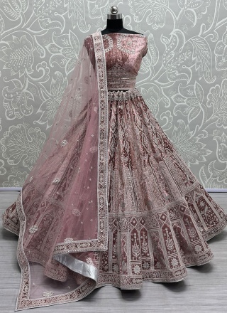Pink Sequins Wedding Lehenga Choli