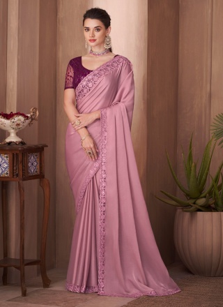 Pink Silk Ceremonial Contemporary Saree