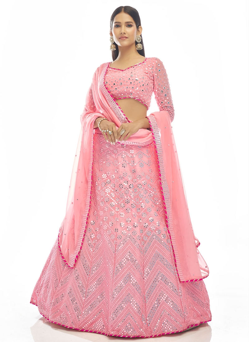 Pink Thread Wedding Designer Lehenga Choli