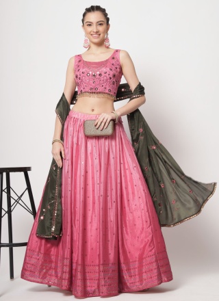 Pink Wedding A Line Lehenga Choli