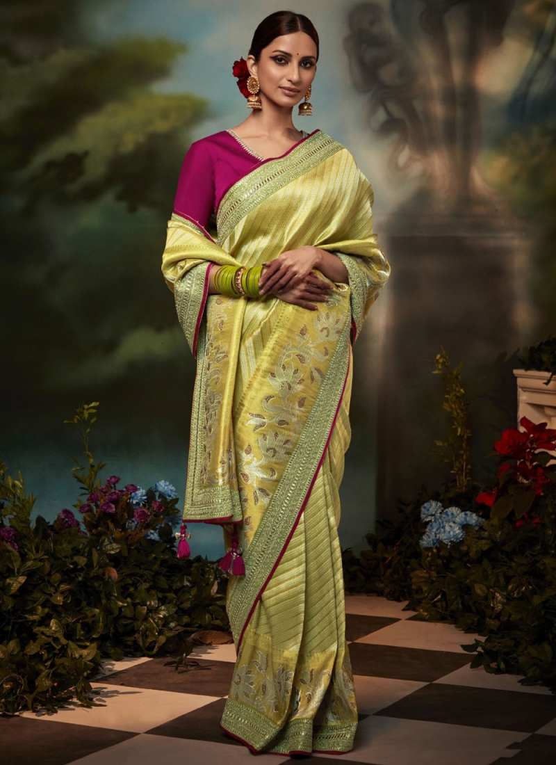 Pleasance Fancy Fancy Fabric Green Classic Saree