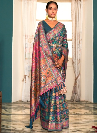 Pleasance Grey Kashmiri Trendy Saree