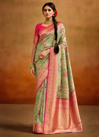 Preferable Banarasi Silk Engagement Contemporary Style Saree