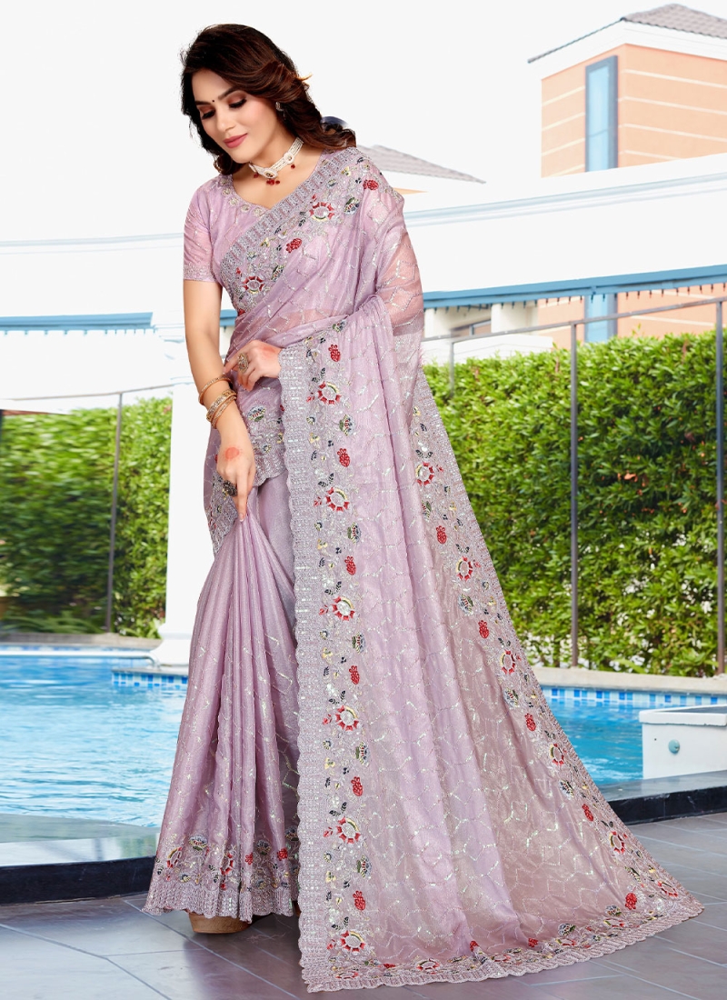 Peach Festival Weight Less Contemporary Saree