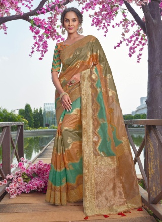 Preferable Tissue Woven Contemporary Style Saree