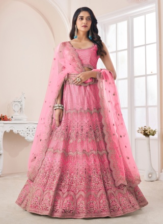 Prime Pink Sequins A Line Lehenga Choli