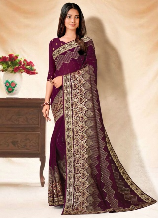 Pristine Georgette Embroidered Saree