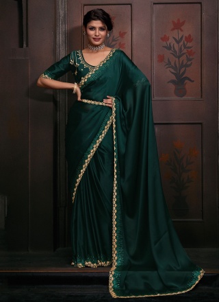 Pristine Handwork Georgette Satin Classic Saree