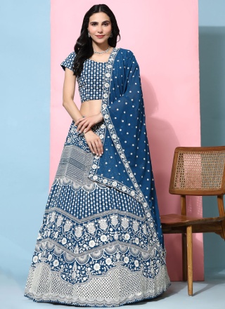 Pure Georgette Blue Readymade 