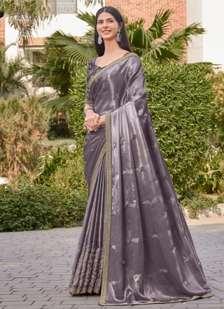 Purple Color Classic Saree