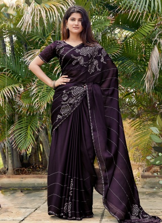 Purple Engagement Trendy Saree