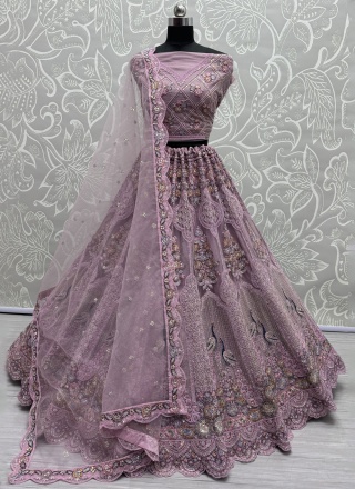 Purple Net Lehenga Choli