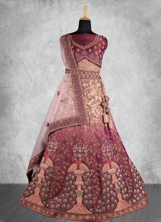 Purple Wedding A Line Lehenga Choli