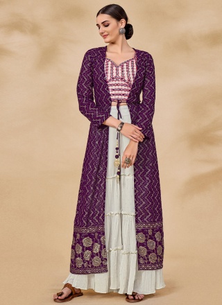Purple Wedding Readymade Salwar Suit