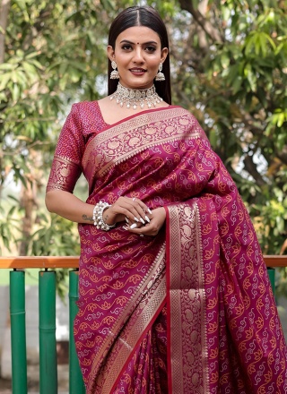 Purple Zari Patola Silk  Trendy Saree