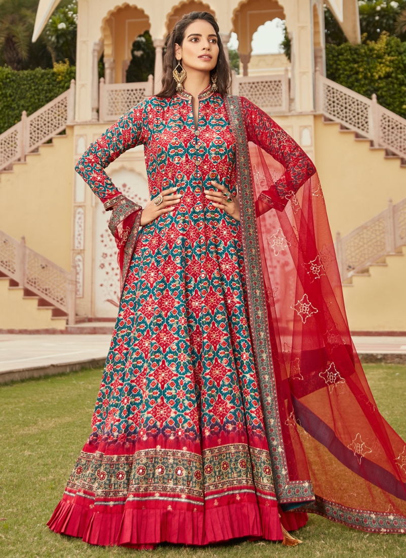 Radiant Bandhej Ceremonial Designer Gown