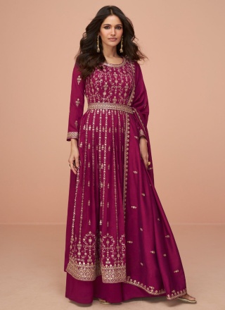 Rani Embroidered Silk Readymade Designer Suit