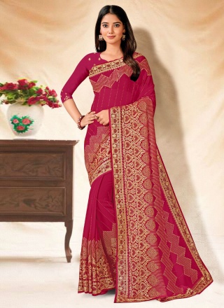 Rani Georgette Contemporary Saree