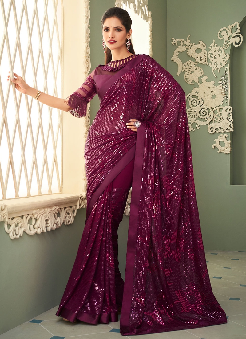 Ravishing Georgette Reception Contemporary Saree