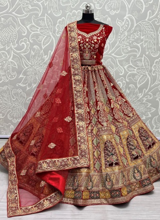 Ravishing Red Fancy Lehenga Choli