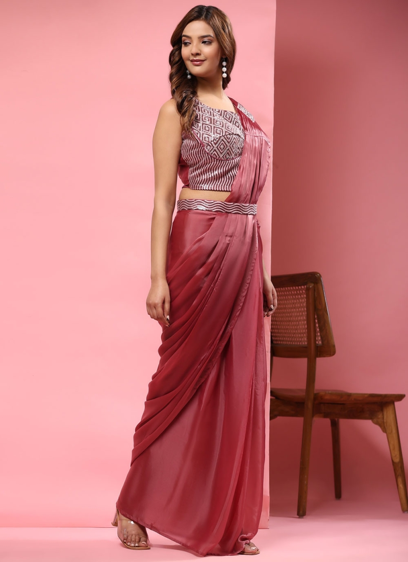 Red Ceremonial Imported Trendy Saree