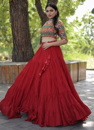 Red Color A Line Lehenga Choli