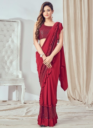 Red Imported Saree
