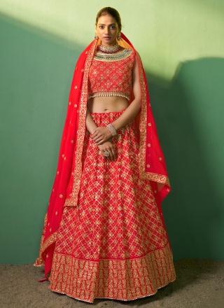 Red Sequins Trendy Lehenga Choli