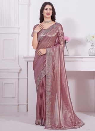 Riveting Zircon Engagement Trendy Saree