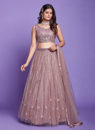 Rose Pink Thread Designer Lehenga Choli