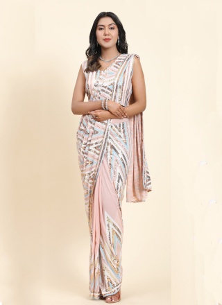 Rose Pink Viscose Classic Saree