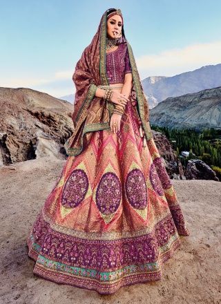 Royal Embroidered Multi Colour Trendy Lehenga Chol