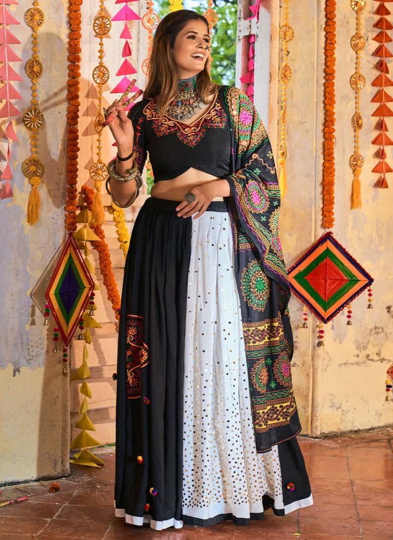 Savory Black Thread Lehenga Choli