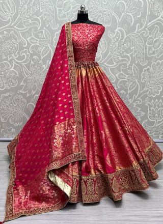 Savory Pink Reception Lehenga Choli