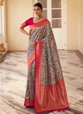 Scintillating Grey Saree