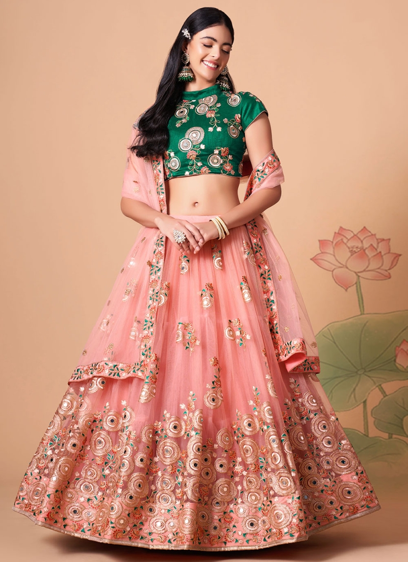 Scintillating Mirror Net Designer Long Lehenga Choli