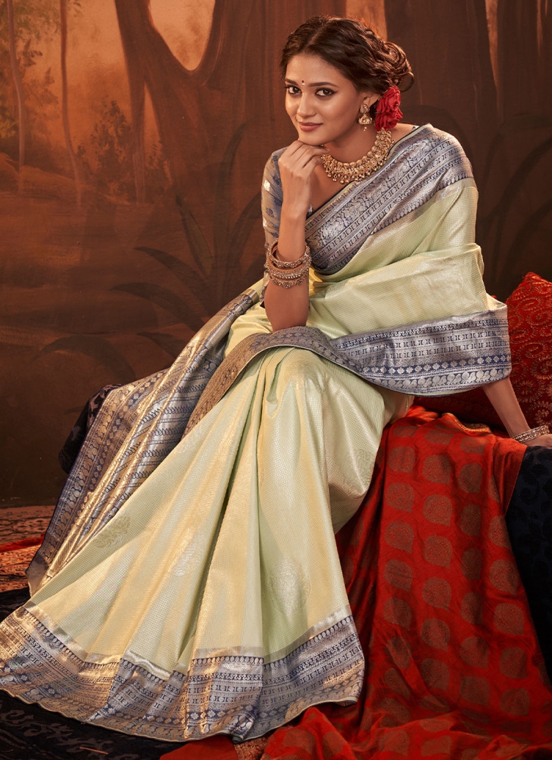 Sea Green Kanchipuram Silk Classic Saree