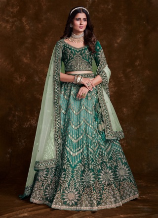 Sea Green Thread Work Art Silk Trendy Lehenga Choli