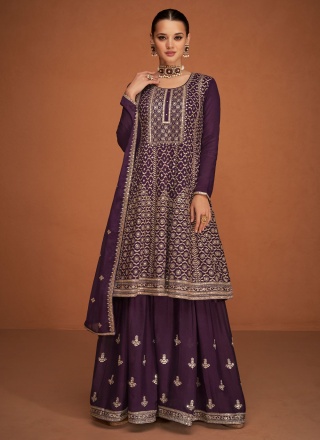 Sensational Silk Sequins Palazzo Salwar Suit