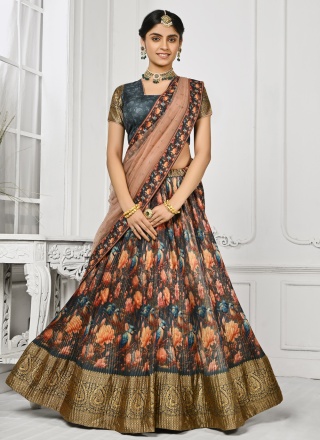 Silk Designer Lehenga Choli in Multi Colour