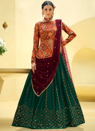 Silk Multi Colour Readymade Lehenga Choli