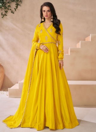 Silk Readymade Trendy Gown  in