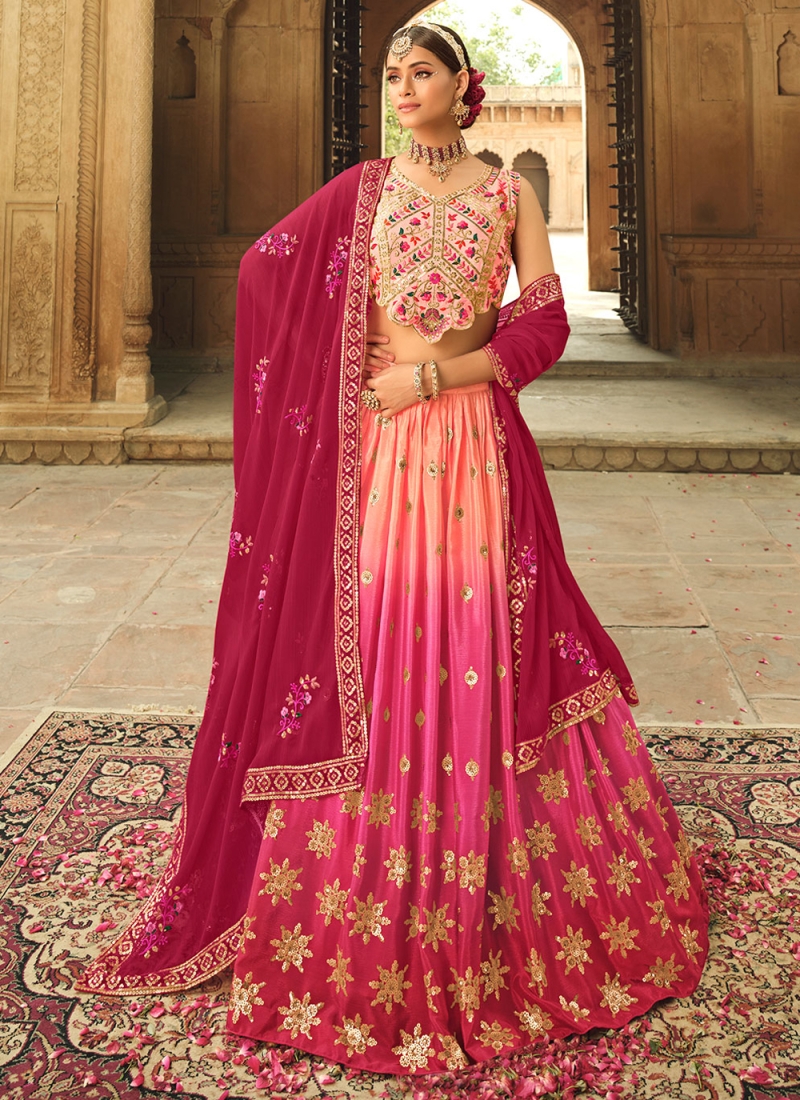 Silk Sequins Pink Designer Lehenga Choli
