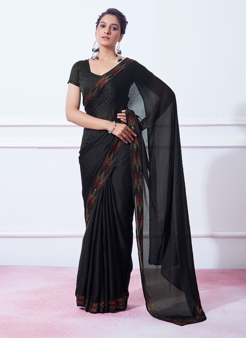 Silk Trendy Saree in Black