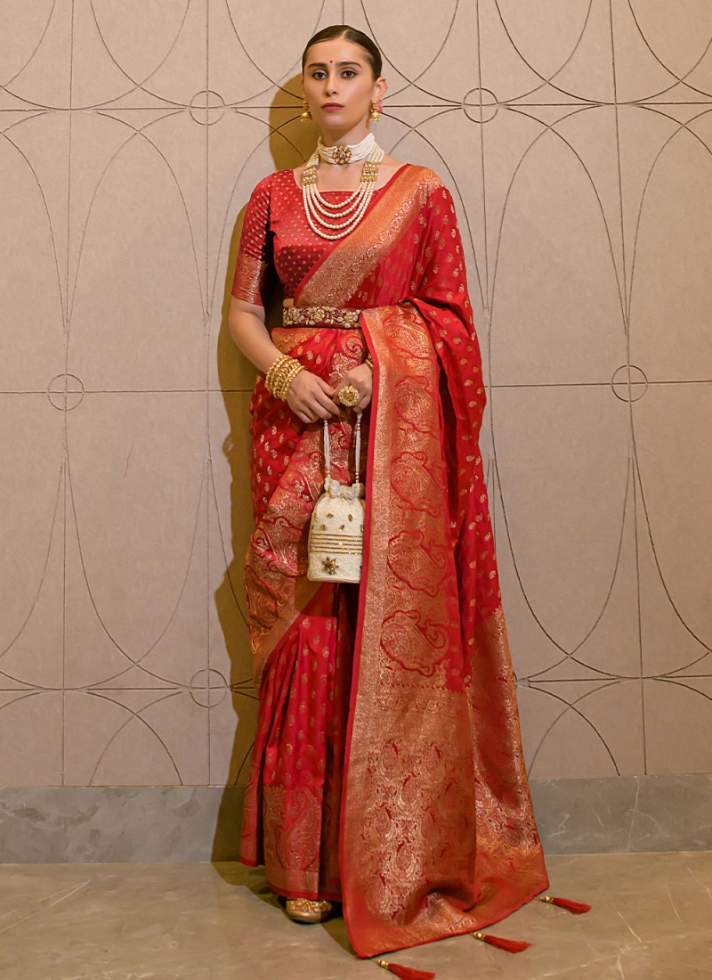 Silk Trendy Saree in Red