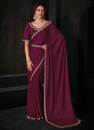 Simplistic Georgette Satin Wedding Contemporary Saree