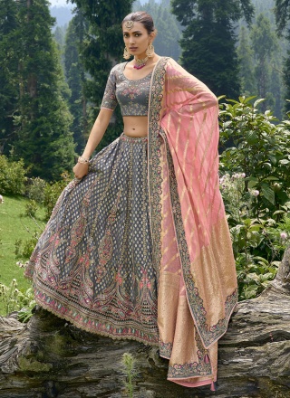 Snazzy Grey Gota Work Designer Lehenga Choli